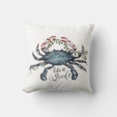 ビューティフルブルーカニアートデザイン クッション (正面)