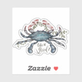 ビューティフルブルーカニアートデザイン シール (シート)