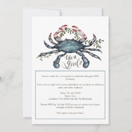 ビューティフルブルーカニデザイン招待状 招待状