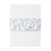 ビューティフルブルークラシックフローラボ結婚タニカル 招待状ベリーバンド (裏面例)