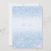ビューティフルブルーグリッター結婚式招待状 招待状 (裏面)