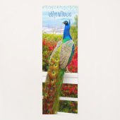 ビューティフルブルーグリーンピーコックスタイリッシュ名前をカスタムする ヨガマット (正面)