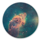 ビューティフルブルーグリーン宇宙クラウド銀河系宇宙 セラミックノブ (正面)