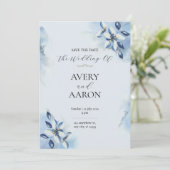 ビューティフルブルーザデイト結婚式招待状 招待状 (スタンド正面)