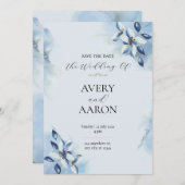 ビューティフルブルーザデイト結婚式招待状 招待状 (正面/裏面)