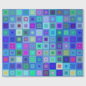 ビューティフルブルースクウェア誕生日ギフトラップ ラッピングペーパー (フラット)