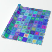 ビューティフルブルースクウェア誕生日ギフトラップ ラッピングペーパー (アンロールド)