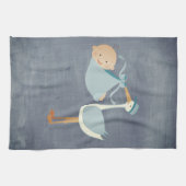 ビューティフルブルーストークベビーシャワーパーティーデコール キッチンタオル (横)