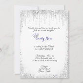 ビューティフルブルースパークルグリッターキンセアニェラクラウン 招待状 (裏面)