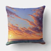 ビューティフルブルーターコイズ海サンセット クッション (裏面)