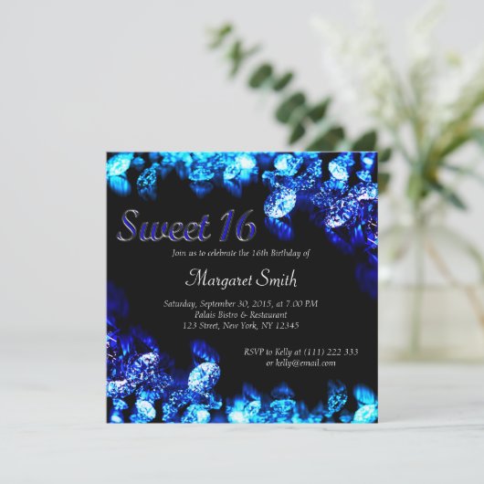 ビューティフルブルーダイアモンドスウィート16招待状 招待状 (スタンド正面)