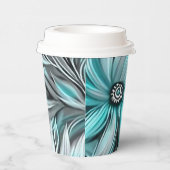 ビューティフルブルーティール（緑がかった色）フローラプリント 紙コップ (右)