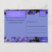 ビューティフルブルーバイオレットペチュニアスサンキュー ポストカード (裏面)