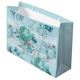 ビューティフルブルーバラレース詳細 ラージペーパーバッグ