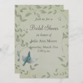 ビューティフルブルーバードブライダルシャワー 招待状 (正面/裏面)