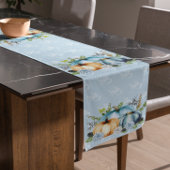 ビューティフルブルーパンプキンオータムウォーター秋 ショートテーブルランナー