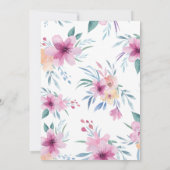 ビューティフルブルーパープルフラワー結婚式招待状 招待状 (裏面)