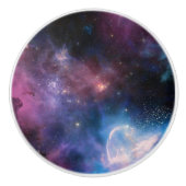 ビューティフルブルーパープル宇宙スター銀河系宇宙 セラミックノブ (正面)