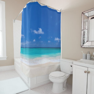 ビューティフルブルービーチサンドシ航海のー シャワーカーテン