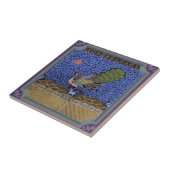 ビューティフルブルーピーコックヴィンテージ タイル (側面)