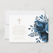 ビューティフルブルーフローラクロスバプテスマありがとう サンキューカード (正面)