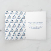 ビューティフルブルーフローラドレスブライダルシャワー サンキューカード (内部)