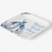 ビューティフルブルーフローラドレスブライダルシャワー ペーパープレート (傾斜あり)