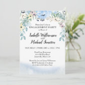 ビューティフルブルーフローラ婚約パーティ招待状 招待状 (スタンド正面)