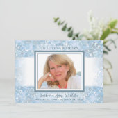 ビューティフルブルーフローラ悔やみや弔慰サンキューカード 招待状 (スタンド正面)