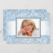 ビューティフルブルーフローラ悔やみや弔慰サンキューカード 招待状 (正面/裏面)