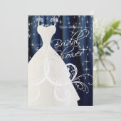 ビューティフルブルーブライダルシャワーきらめく星 招待状 (スタンド正面)