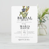 ビューティフルブルーブーケイラストレーションブライダルシャワー 招待状 (スタンド正面)