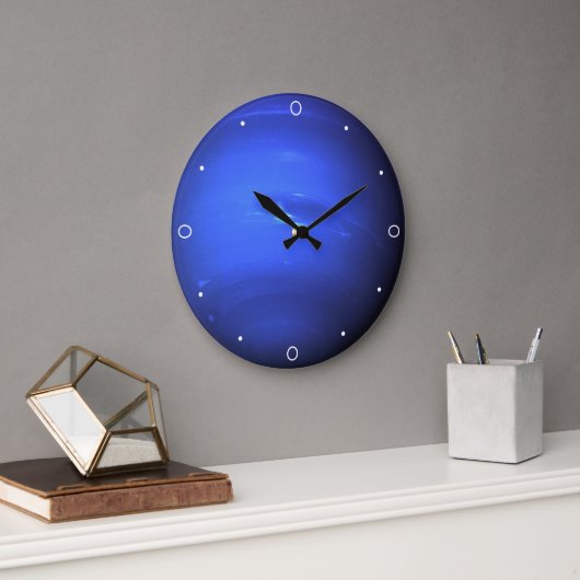 ビューティフルブループラネットネプチューン太陽の宇宙魚座 ラージ壁時計 (オフィス)