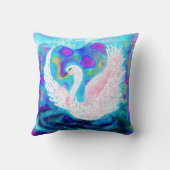 ビューティフルブルーホワイトスワンファンタジー クッション (裏面)