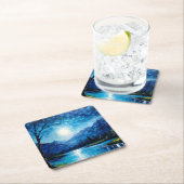 ビューティフルブルーマウンテンズスクエア紙コースター スクエアペーパーコースター (インサイチュ)