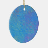 ビューティフルブルーマーリング紙ルック セラミックオーナメント (右)