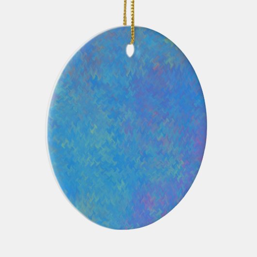ビューティフルブルーマーリング紙ルック セラミックオーナメント (右)