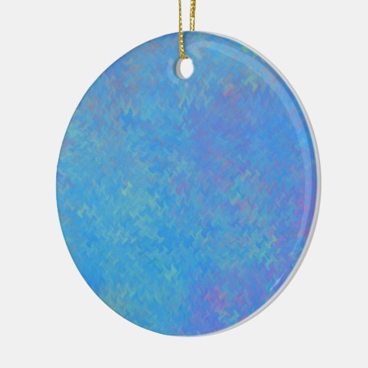 ビューティフルブルーマーリング紙ルック セラミックオーナメント (左)