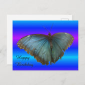 ビューティフルブルーモーフォバタフライ誕生日はがき ポストカード (正面/裏面)