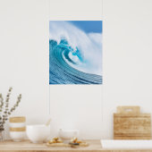 ビューティフルブルー海ビーチ波 ポスター (キッチン)