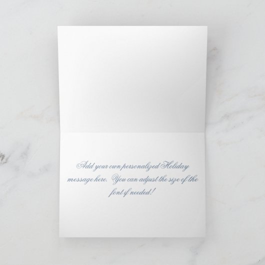 ビューティフルブルー空白のサンタホリデーカスタマイズカード シーズンカード (内部)