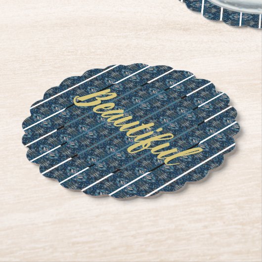 ビューティフルブルー紙コースター – Adiela Akoo ペーパーコースター (アングル)