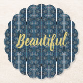 ビューティフルブルー紙コースター – Adiela Akoo ペーパーコースター (正面)