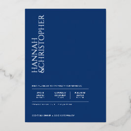 ビューティフルブルー結婚ズ 箔招待状