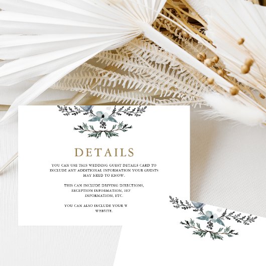 ビューティフルブルー結婚フォージズゲスト詳細 エンクロージャーカード