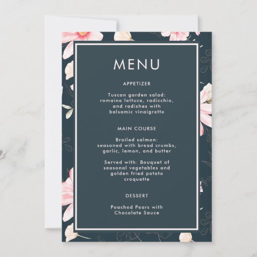 ビューティフルブルー赤面結婚フローラのメニュー (正面)