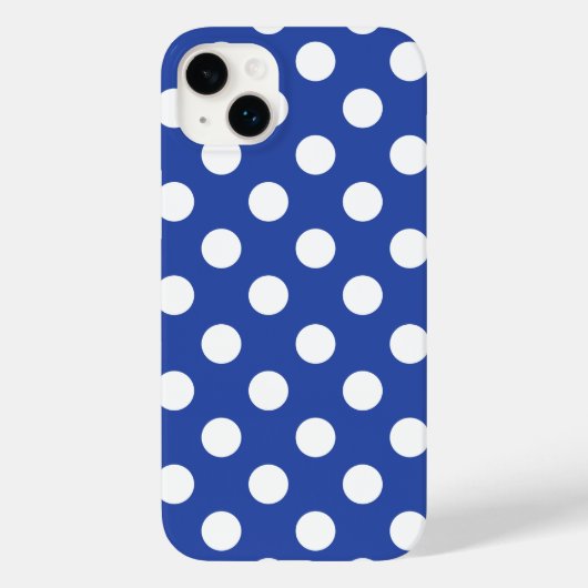 ビューティフルブルー – ホワイト水玉模様パターン Case-Mate iPhoneケース (裏面)