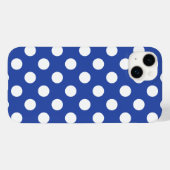 ビューティフルブルー – ホワイト水玉模様パターン Case-Mate iPhoneケース (裏面 (横))