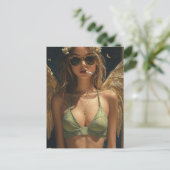 ビューティフルブロンド喫煙天使 ポストカード (スタンド正面)