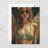 ビューティフルブロンド喫煙天使 ポストカード (正面/裏面)